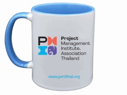 PMI Thailand Chapter Ceramic Mug (Three-Tone: White, Orange, Blue)